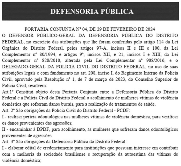PCDF terá de fazer perícia odontológica em mulher vítima de violência