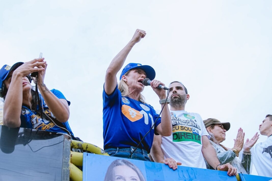 “exercito-verde-amarelo-vai-ate-o-final”,-diz-celina-em-motocarreata-no-df